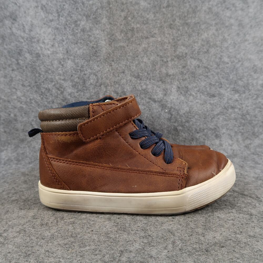 Wonder Nation Shoes Kids 11 Casual High Top Sneaker Boots Easy On Strap Brown